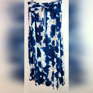 Poof Tie Dye Maxi Skirt w/ High Slit on Both Legs
